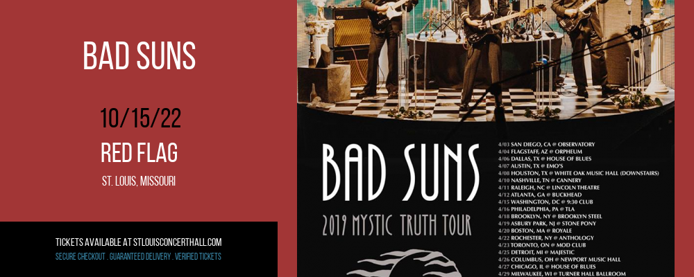 Bad Suns at Red Flag tickets Bad Suns at Red Flag